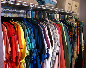 closet of t shirts