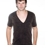 Mens Acid Wash Jersey Deep V-Neck Short Sleeve Summer T. Style Number: AMAM6456AW