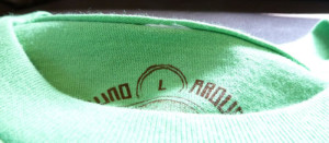 Example of sewn-in tag residue when adding custom neck label