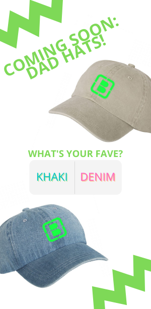 instagram story example of using poll for hat designs