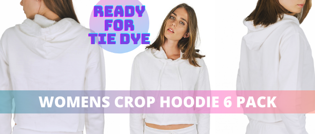 click here to buy 6 pack womens white cropped hoodies for tie dye