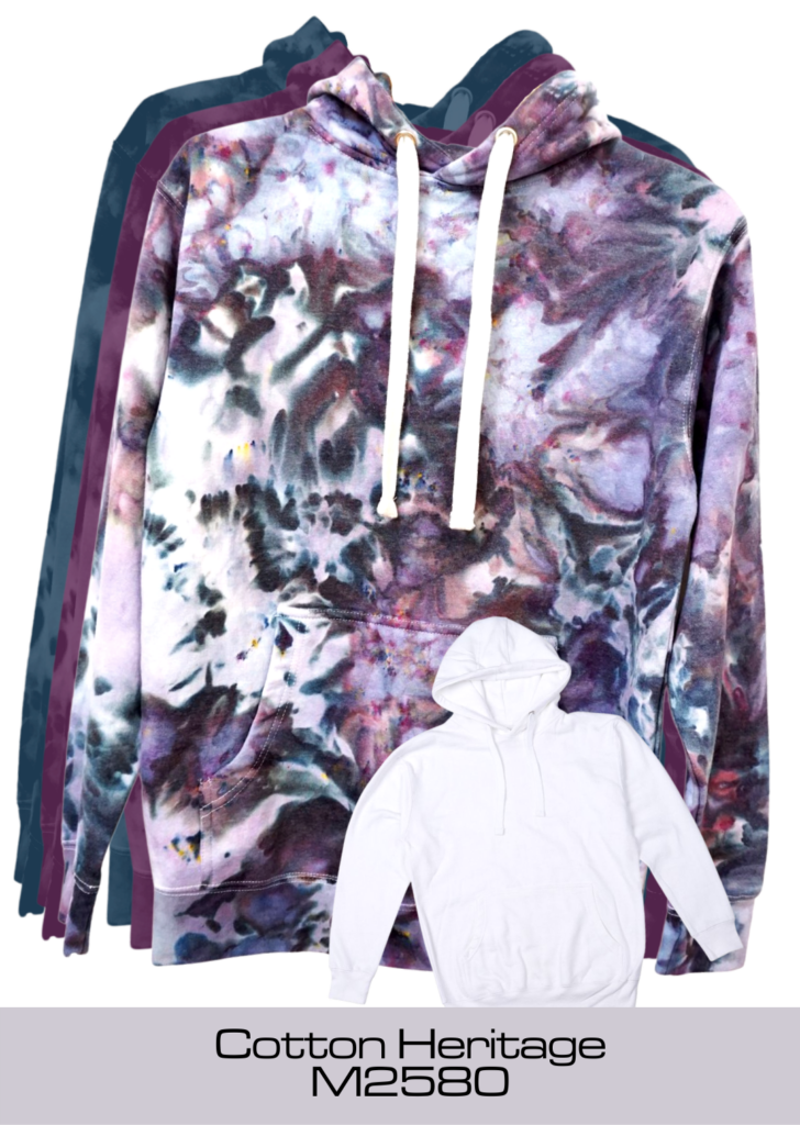 Ice dye tie-dyed premium hoodie by Yuiitsu Dye Shop - Cotton Heritage Premium Pullover Hoodie M2580 ready for tie dye