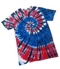red white and blue tie dye shirt