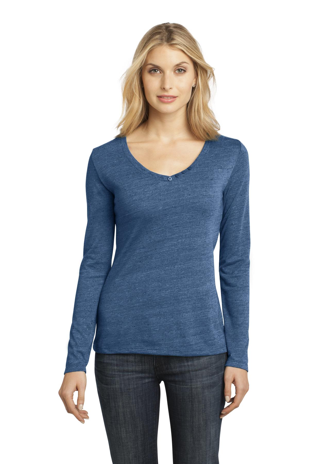 American Textured V-Neck Tie Long Sleeve Tee main image 0