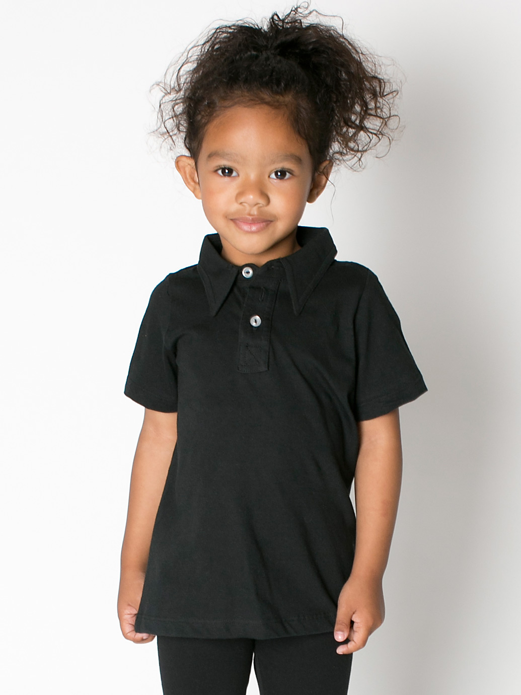 RSA2112 American Apparel Kids Fine Jersey Leisure Shirt Black