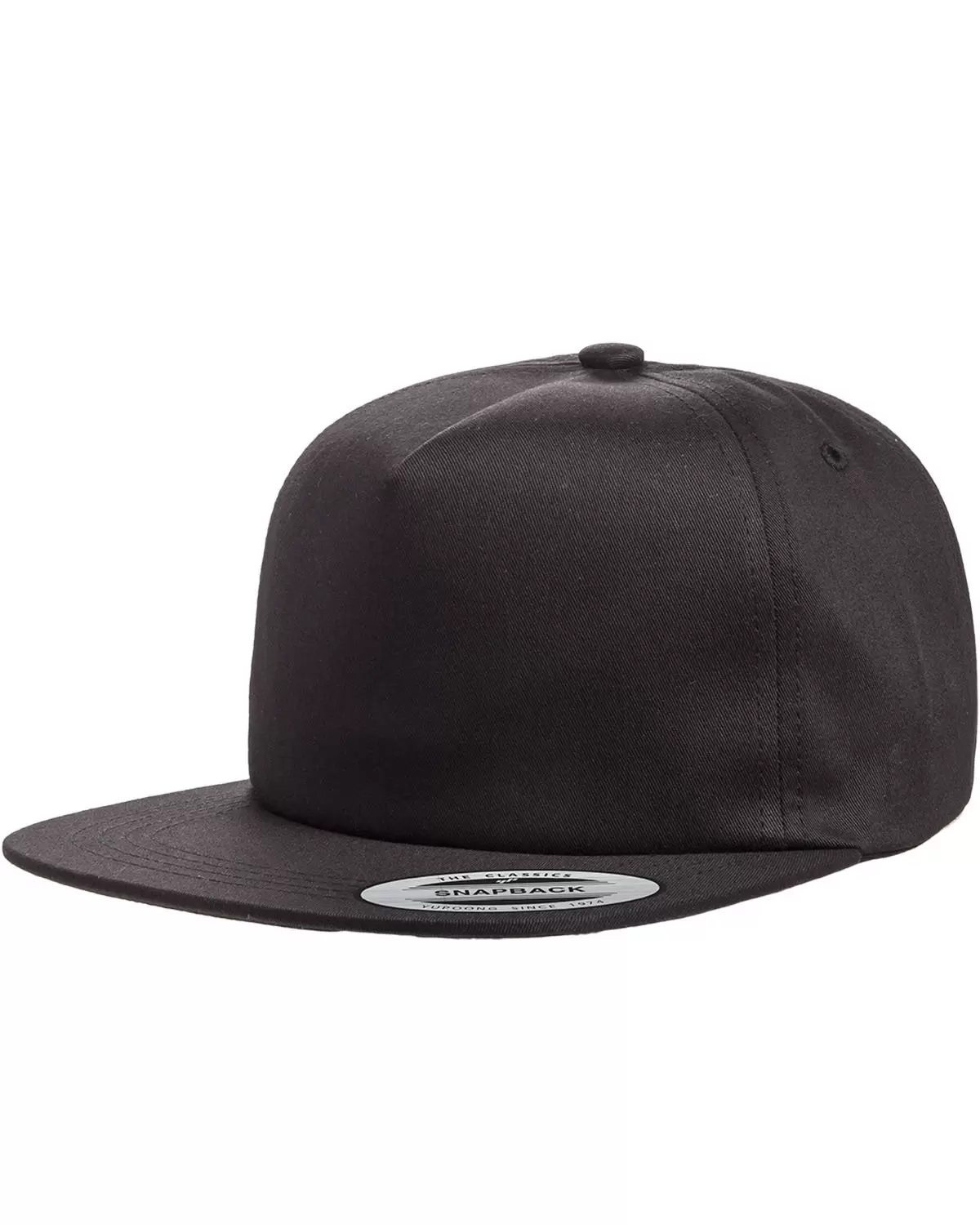 Yupoong-Flex Fit 6502 Unstructured Five-Panel Snapback Cap Black