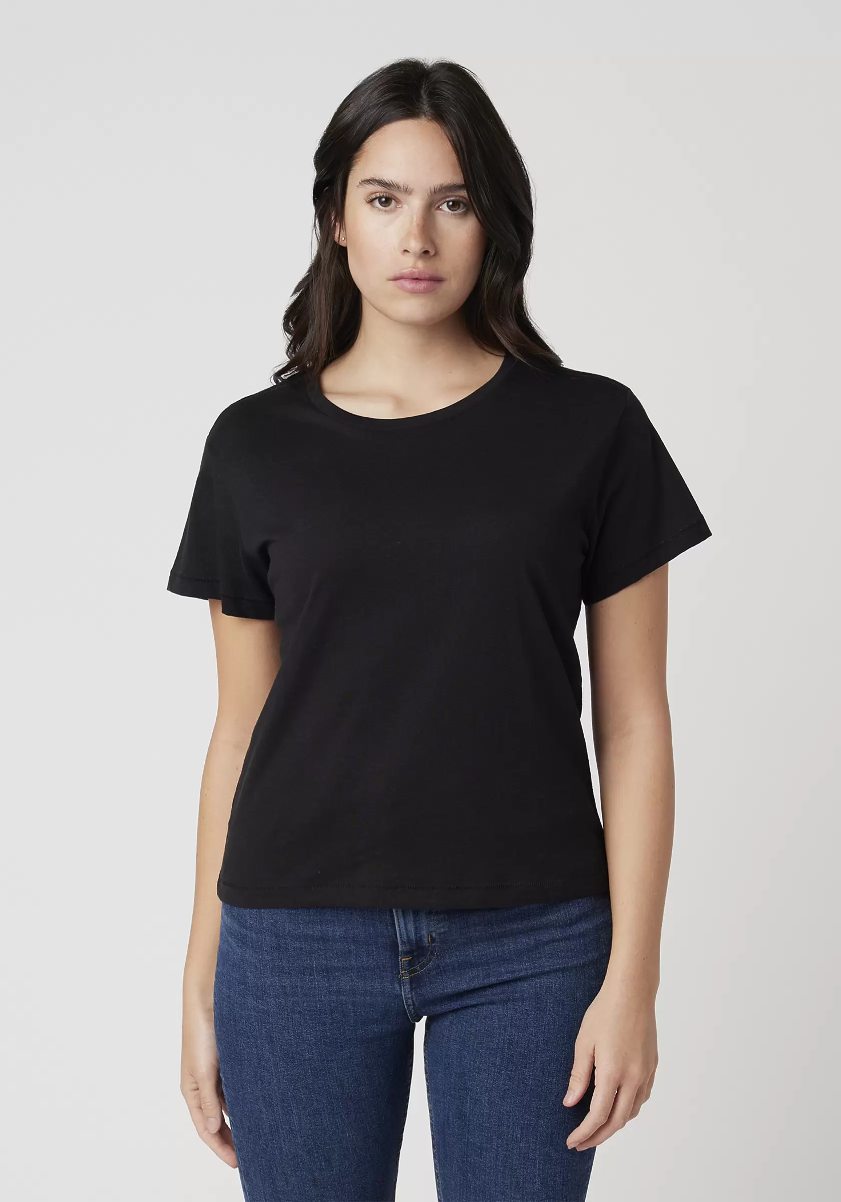 Cotton Heritage OW1086 High-Waisted Crop Tee Black - From $4.57